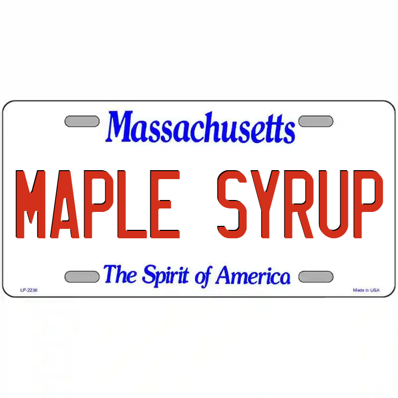 Maple Syrup Massachusetts Metal Sign
