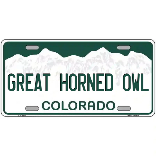 Great Horned Owl Colorado Metal Sign