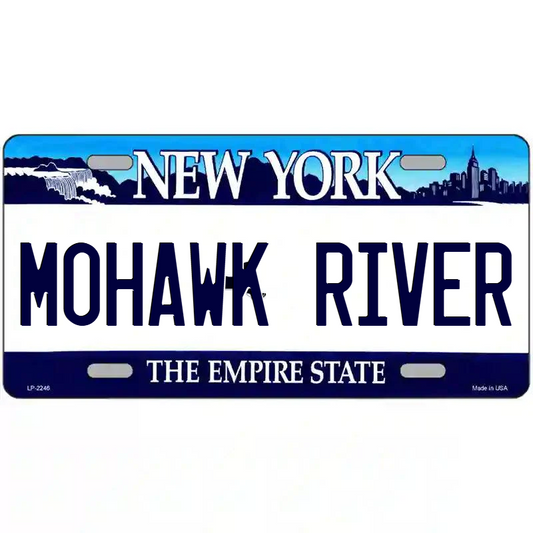 Mohawk River New York Blue Metal Sign