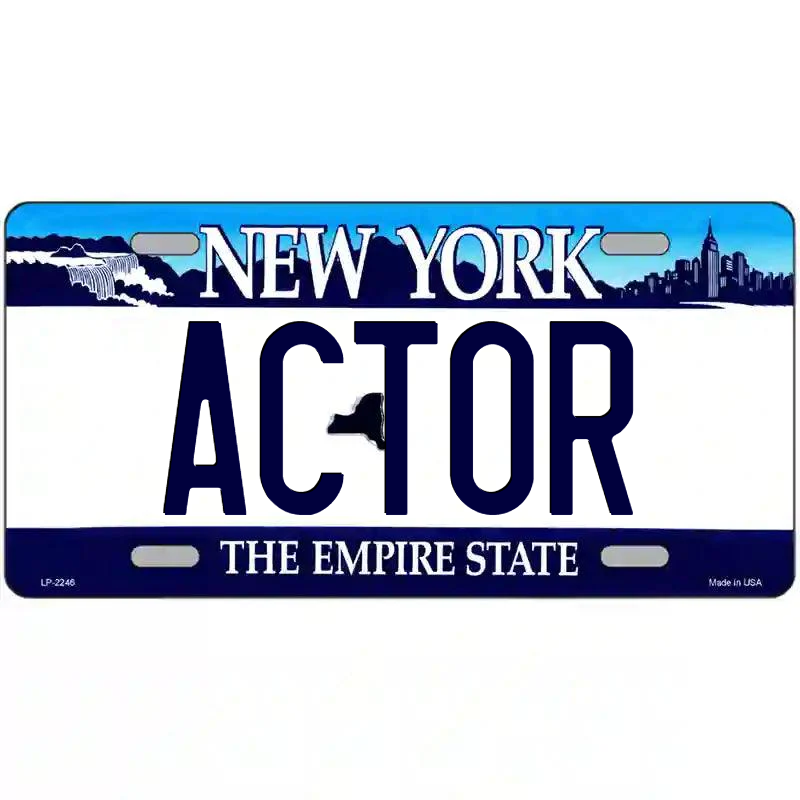 Actor New York Blue Metal Sign