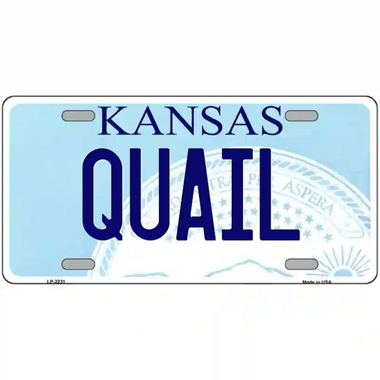 Quail Kansas Metal Sign