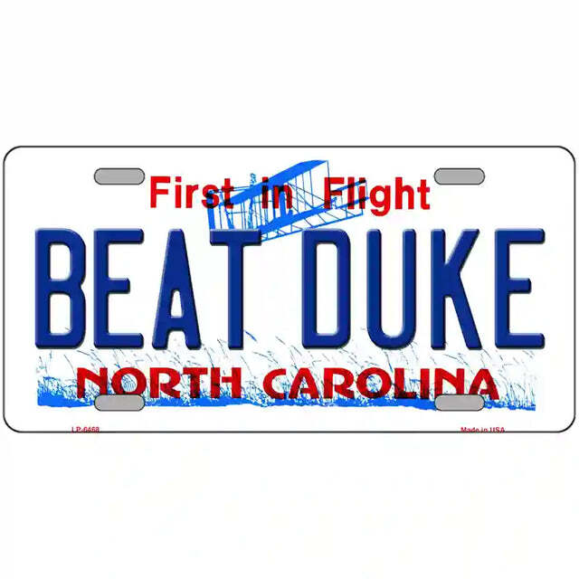 Beat Duke North Carolina Metal Sign