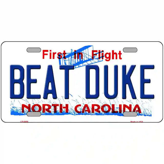 Beat Duke North Carolina Metal Sign