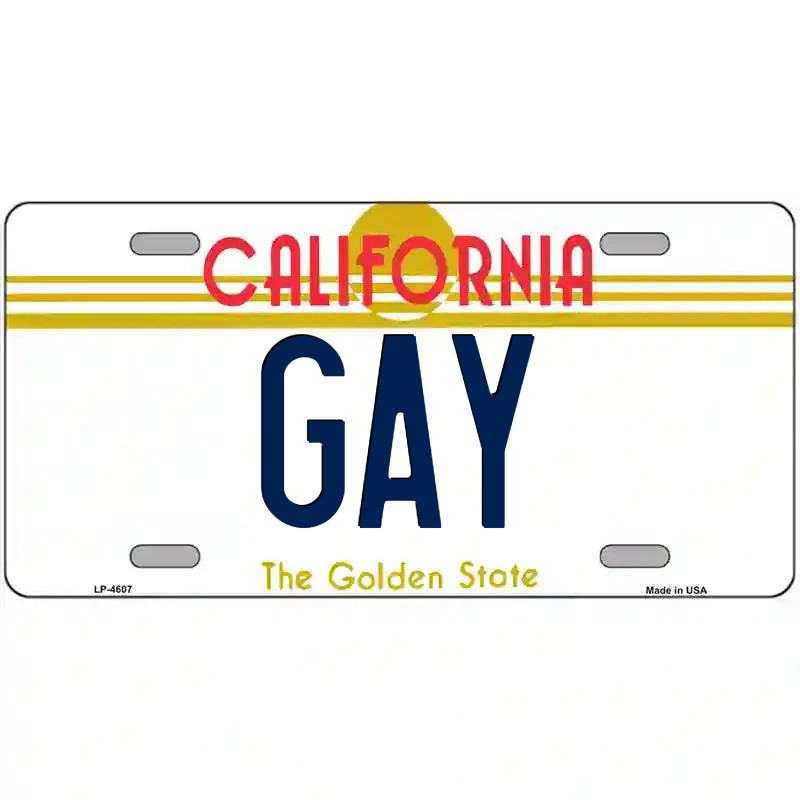 Gay California Metal Sign