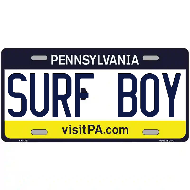 Surf Boy Pennsylvania Metal Sign