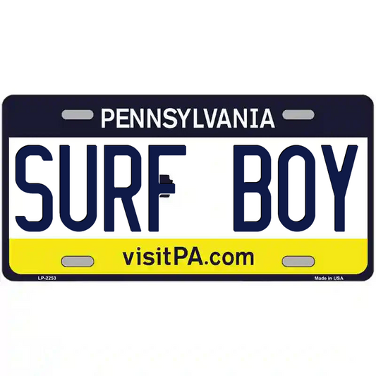 Surf Boy Pennsylvania Metal Sign