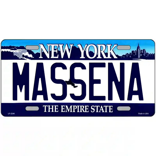 Massena New York Blue Metal Sign