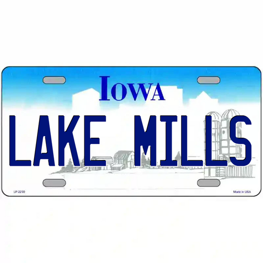 Lake Mills Iowa Metal Sign