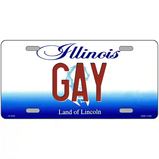 Gay Illinois Metal Sign