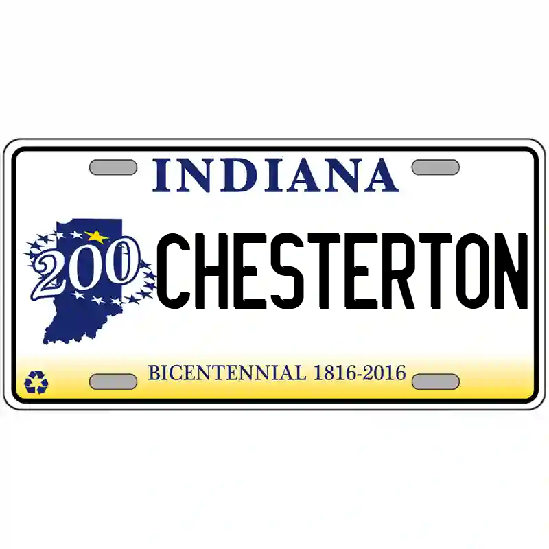 Chesterton Indiana Bicentennial Metal Sign