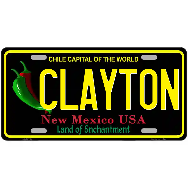 Clayton New Mexico Black Metal Sign