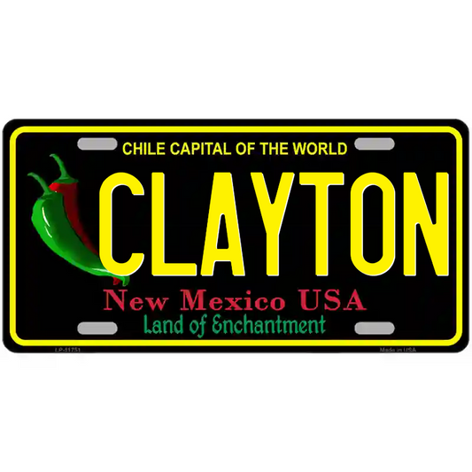 Clayton New Mexico Black Metal Sign