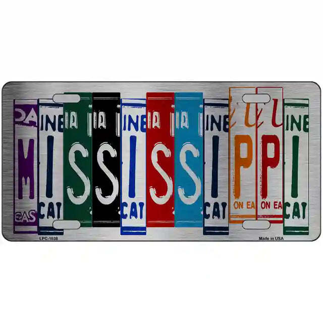 Mississippi License Plate Art Metal Sign