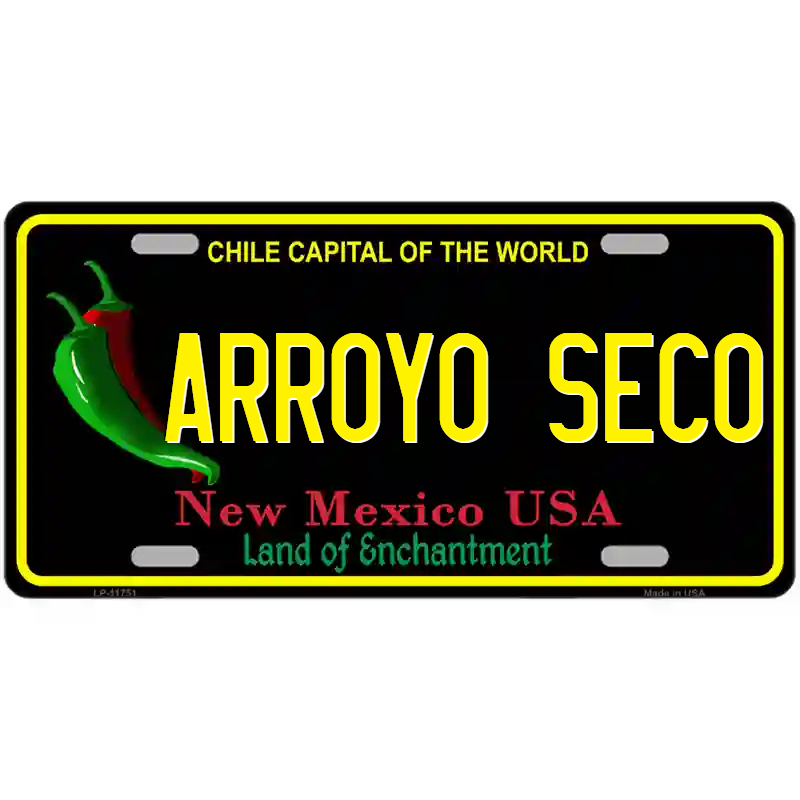 Arroyo Seco New Mexico Black Metal Sign