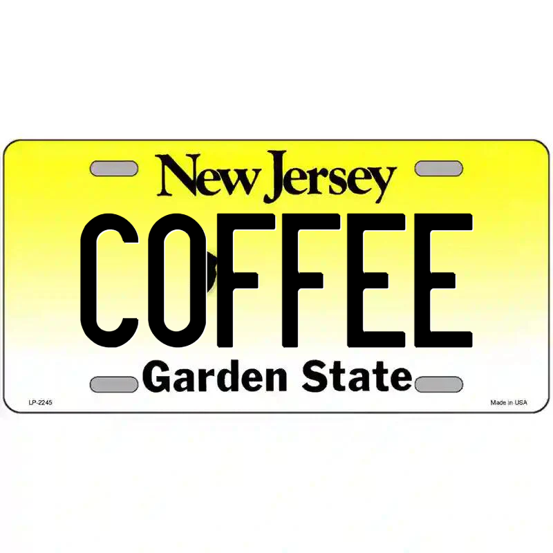 Coffee New Jersey Metal Sign