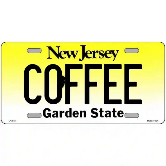 Coffee New Jersey Metal Sign