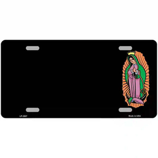 Virgin Mary Black Metal Sign