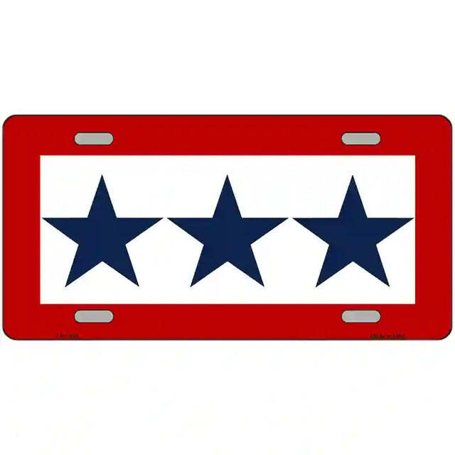 Three Blue Stars Flag Metal Sign