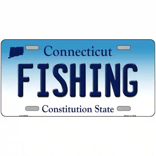Fishing Connecticut Metal Sign