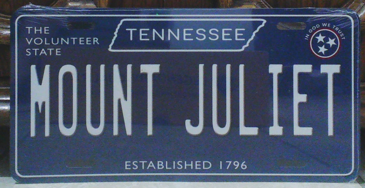 Mount Juliet Tennessee Blue Metal Sign
