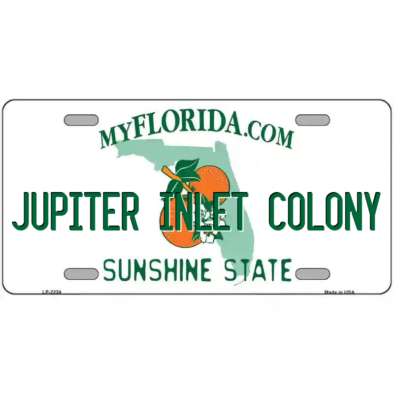 Jupiter Inlet Colony Florida Metal Sign