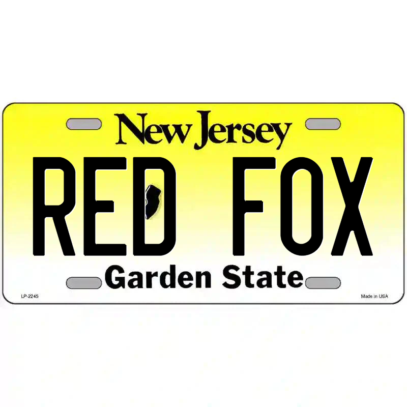 Red Fox New Jersey Metal Sign