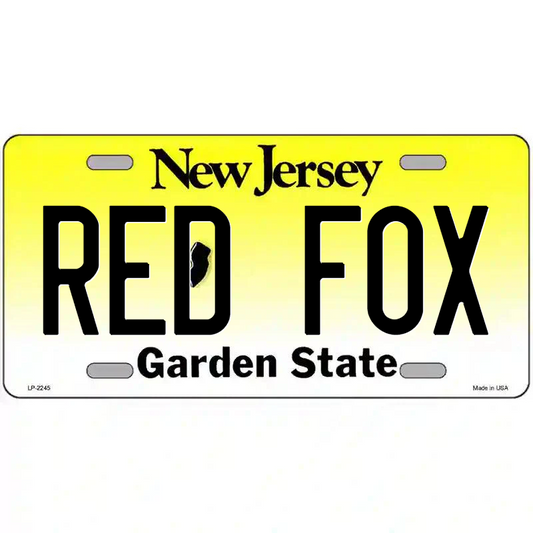 Red Fox New Jersey Metal Sign