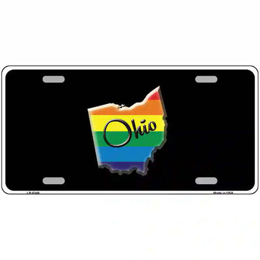 Ohio Gay Pride Rainbow Flag Metal Sign