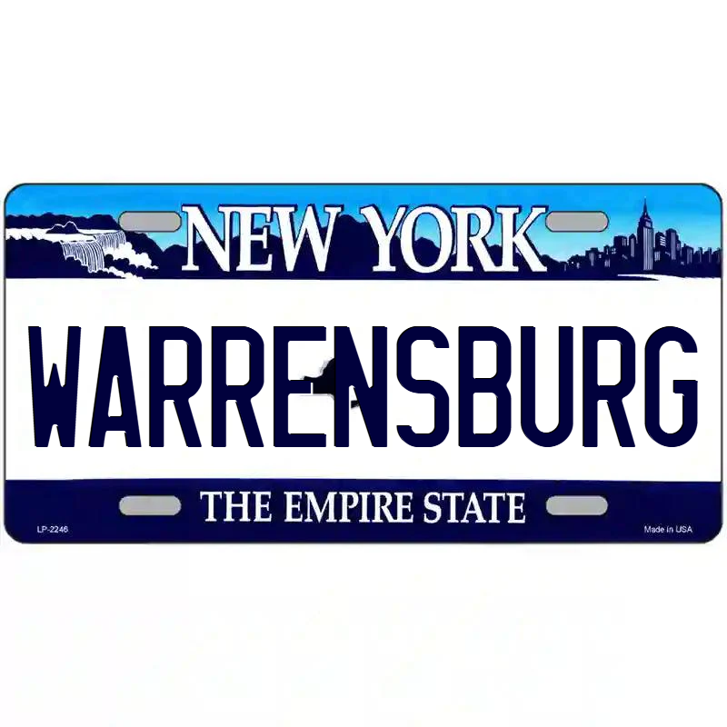 Warrensburg New York Blue Metal Sign