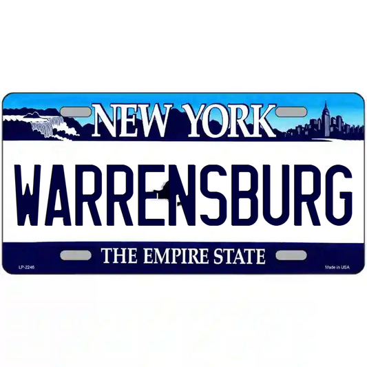 Warrensburg New York Blue Metal Sign