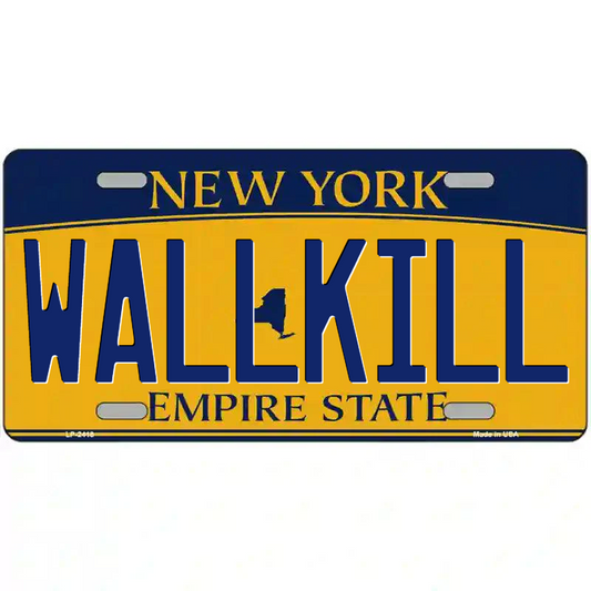 Wallkill New York Yellow Metal Sign