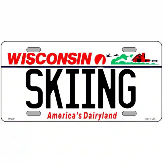 Skiing Wisconsin Metal Sign