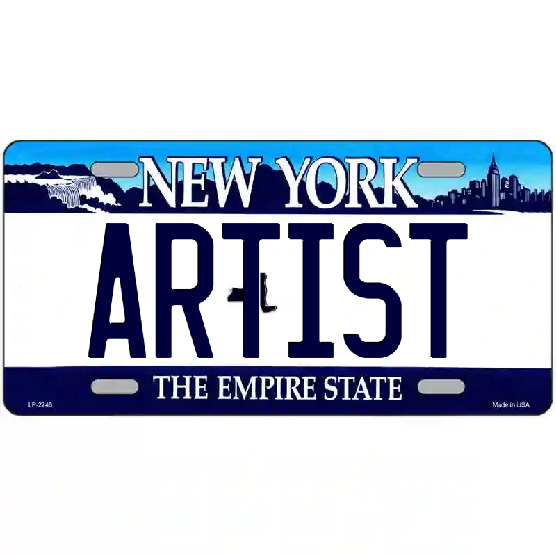 Artist New York Blue Metal Sign