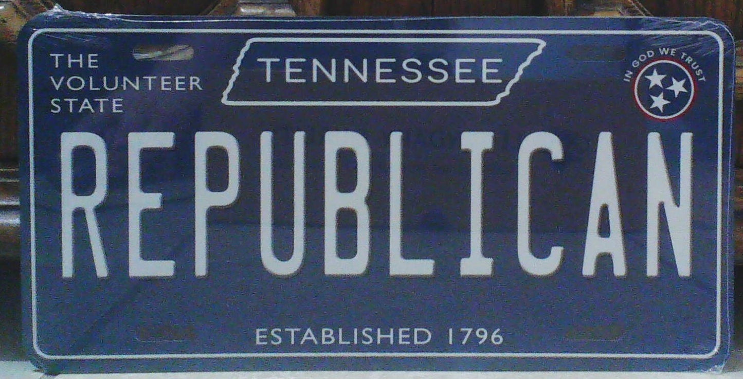 Republican Tennessee Blue Metal Sign