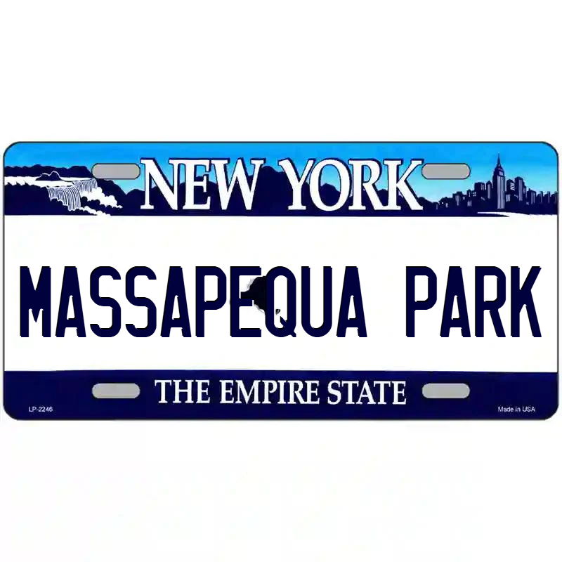 Massapequa Park New York Blue Metal Sign
