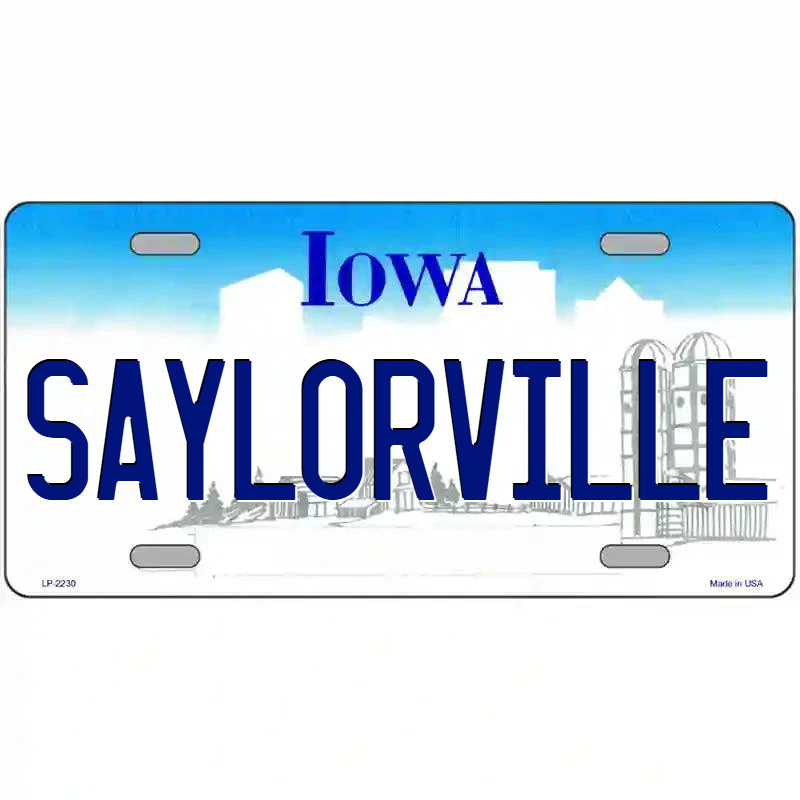 Saylorville Iowa Metal Sign