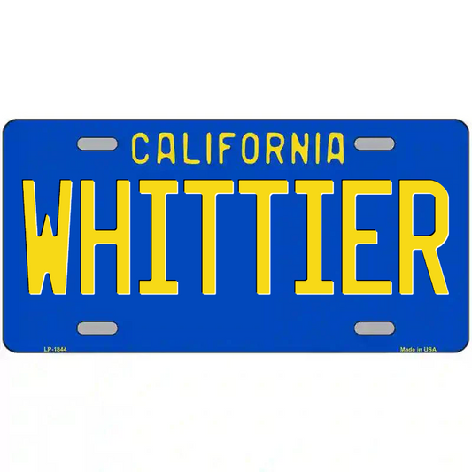 Whittier California Blue Metal Sign