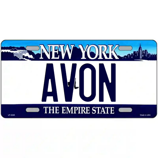 Avon New York Blue Metal Sign