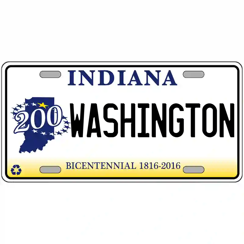 Washington Indiana Bicentennial Metal Sign