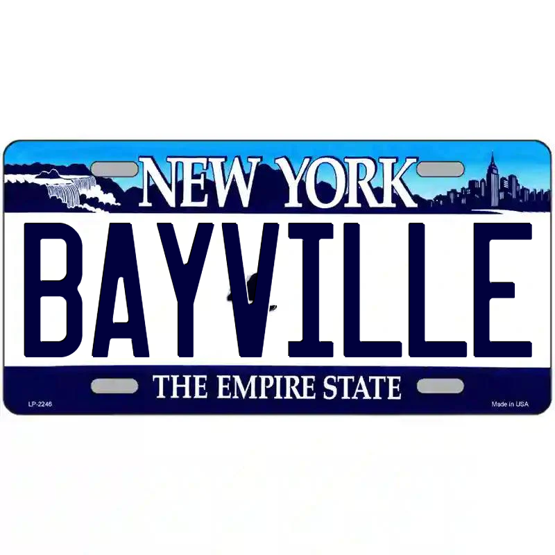 Bayville New York Blue Metal Sign