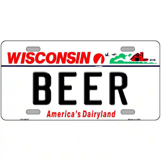 Beer Wisconsin Metal Sign