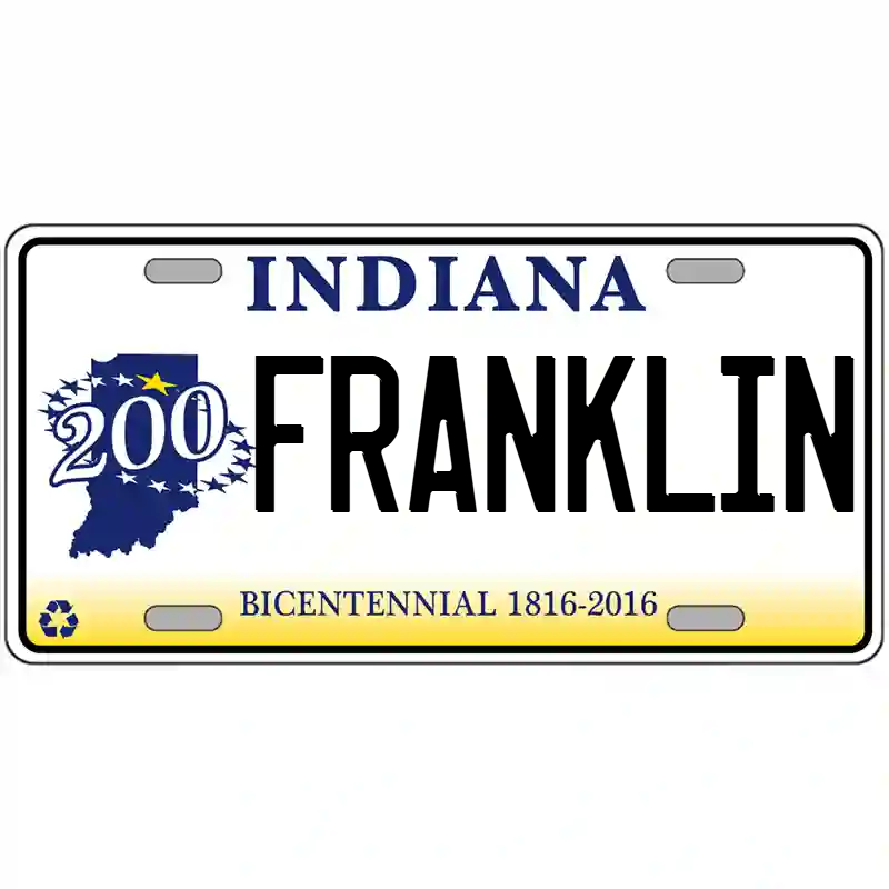 Franklin Indiana Bicentennial Metal Sign