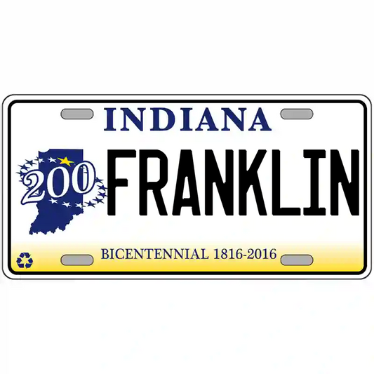 Franklin Indiana Bicentennial Metal Sign