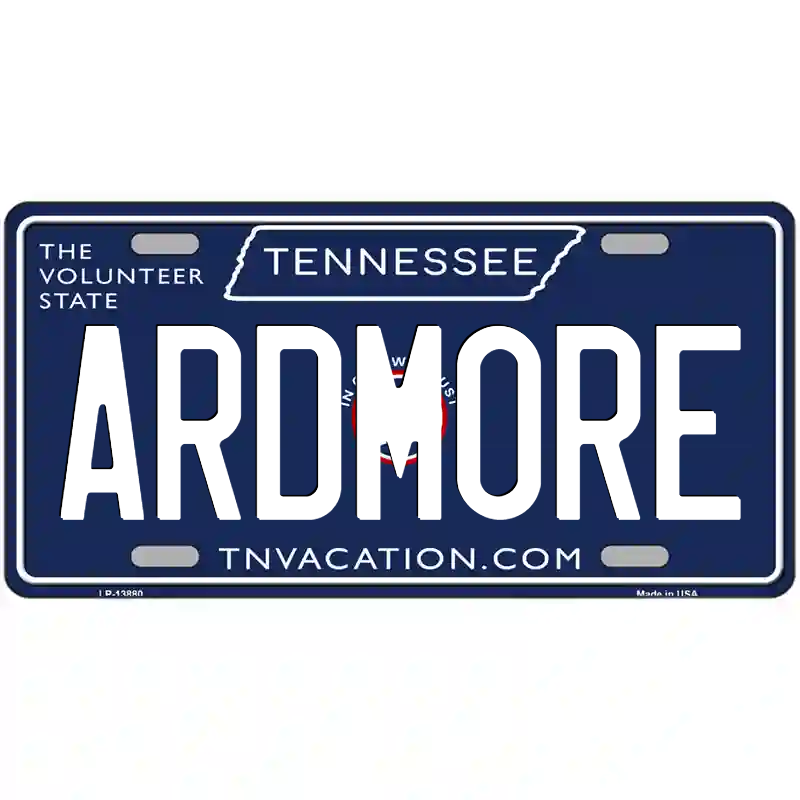 Ardmore Tennessee Blue Metal Sign