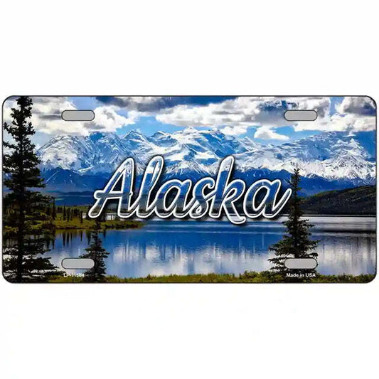 Alaska Snowy Mountains Metal Sign