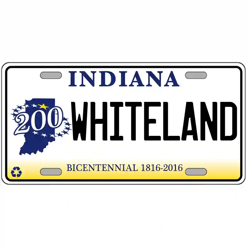 Whiteland Indiana Bicentennial Metal Sign