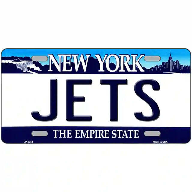 Jets New York Blue Metal Sign