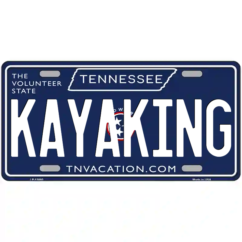 Kayaking Tennessee Blue Metal Sign
