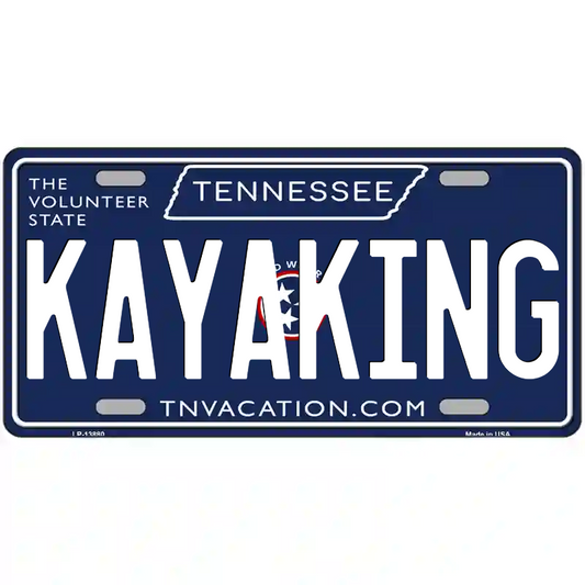 Kayaking Tennessee Blue Metal Sign