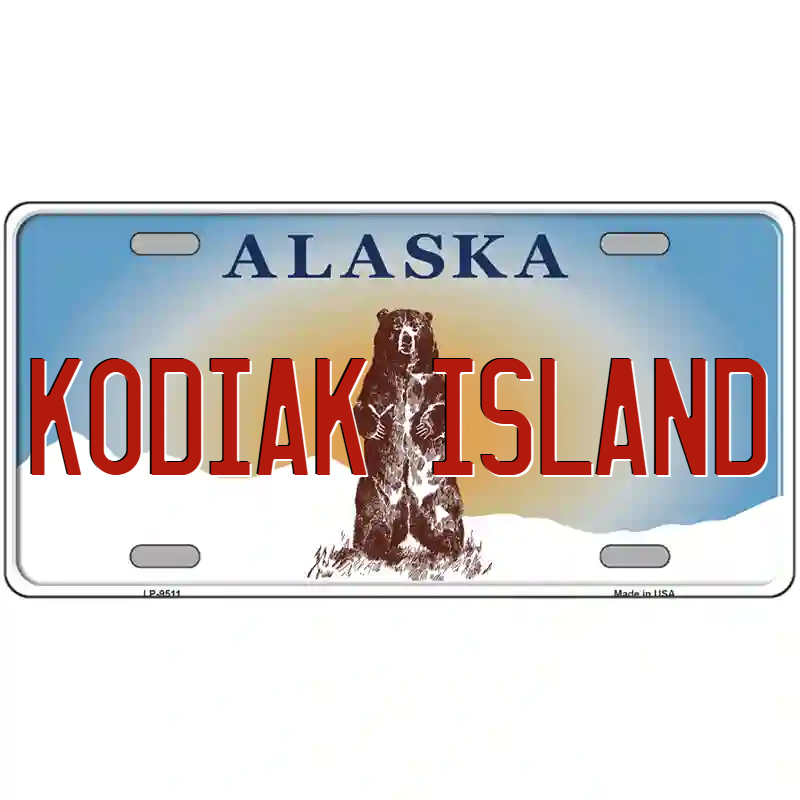 Kodiak Island Alaska Metal Sign